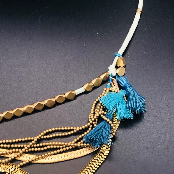 Anthropologie | Mint Leather and metal necklace - Picture 3 of 6